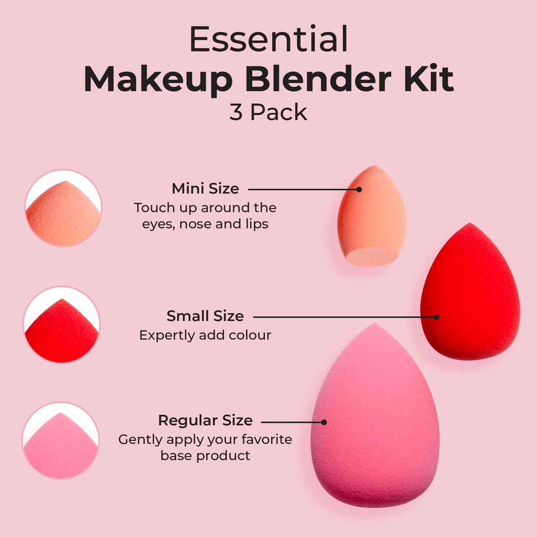 Essential Makeup Blender Kit - 3 Pack