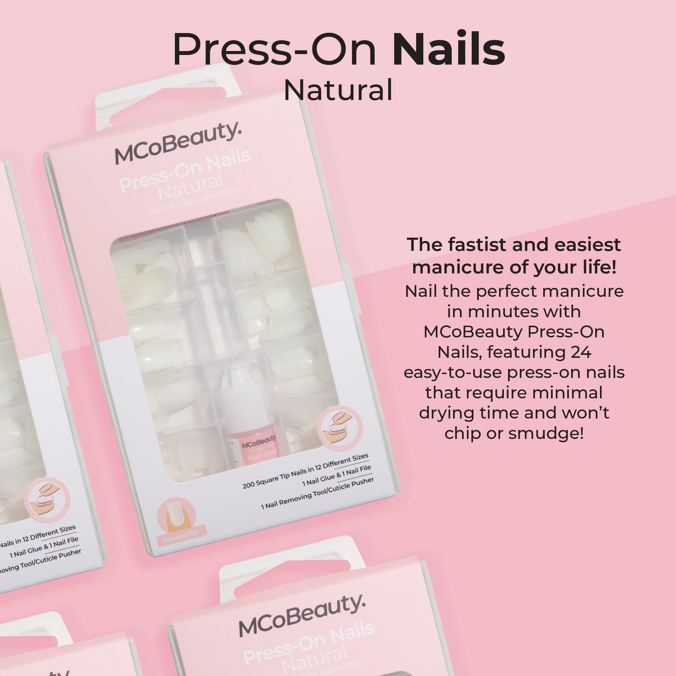 Press-On Nails Natural - Square Tip