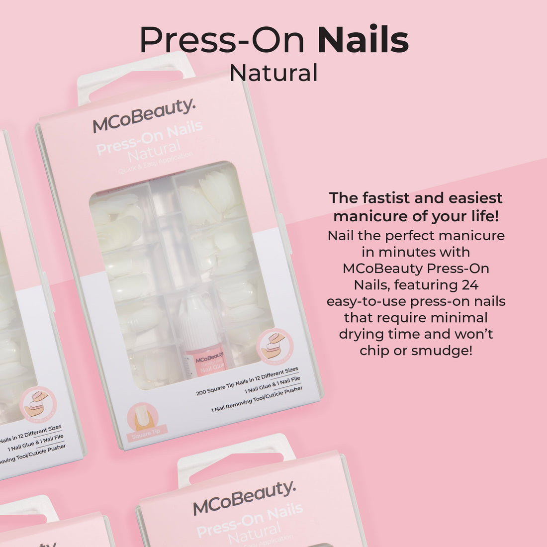 Press-On Nails Natural - Square Tip